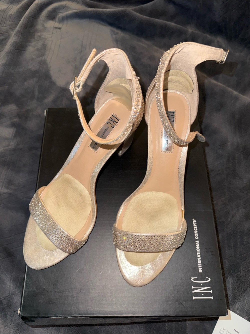 INC gold shoes